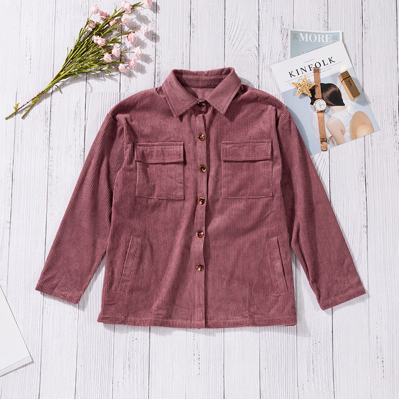 Cordhemd - Button-down-Verschluss & Brusttaschen