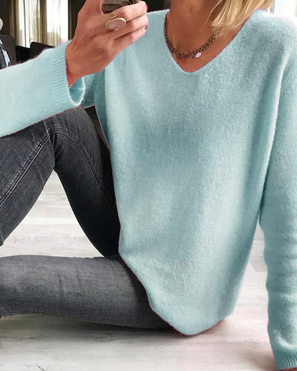 Mila | Einfacher, schicker und bequemer Damenpullover mit langen Ärmeln