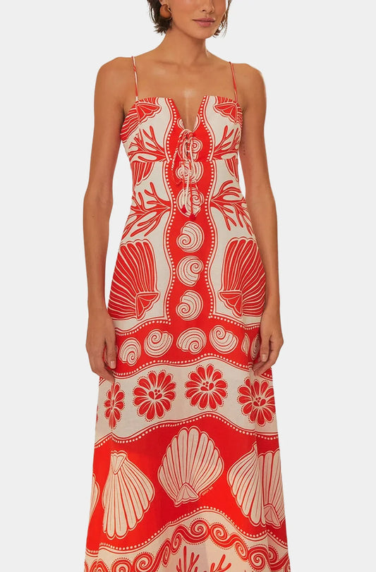 Felip - Rotes Maxikleid mit Fliege