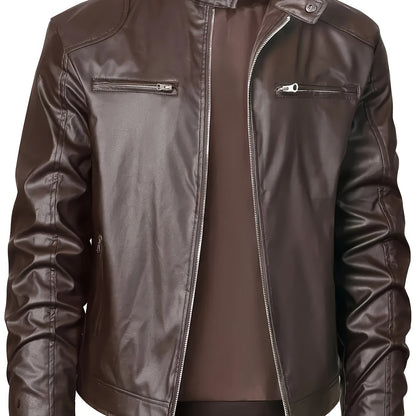 Ruben | Stylische PU-Lederjacke mit Farbblöcken und Multi-Zip-Design