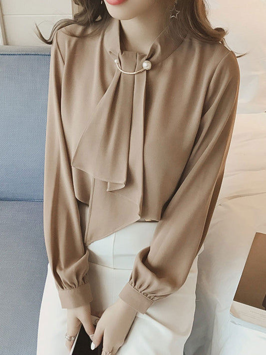 Filine Bluse | Langärmelige Chiffonbluse im französischen Stil