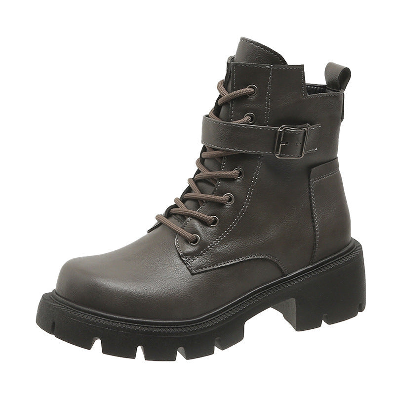 Ada Frauen dicke Ferse mittelhohe Kampfstiefel