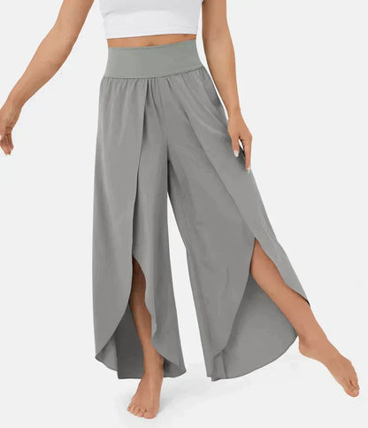 Palazzo-Hose-mit-geteilter-Pfeife-für-Damen