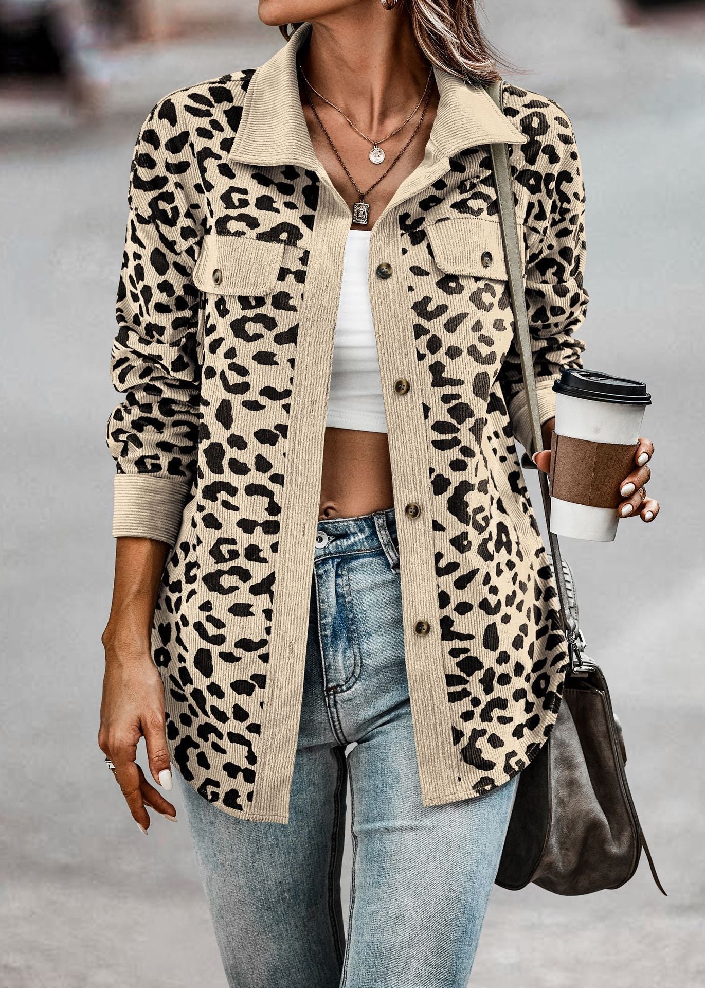 Schicke Jacke mit Leopardenmuster für Damen