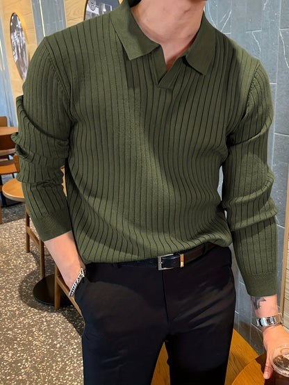 Mauro | Trendiges Langarm-Poloshirt