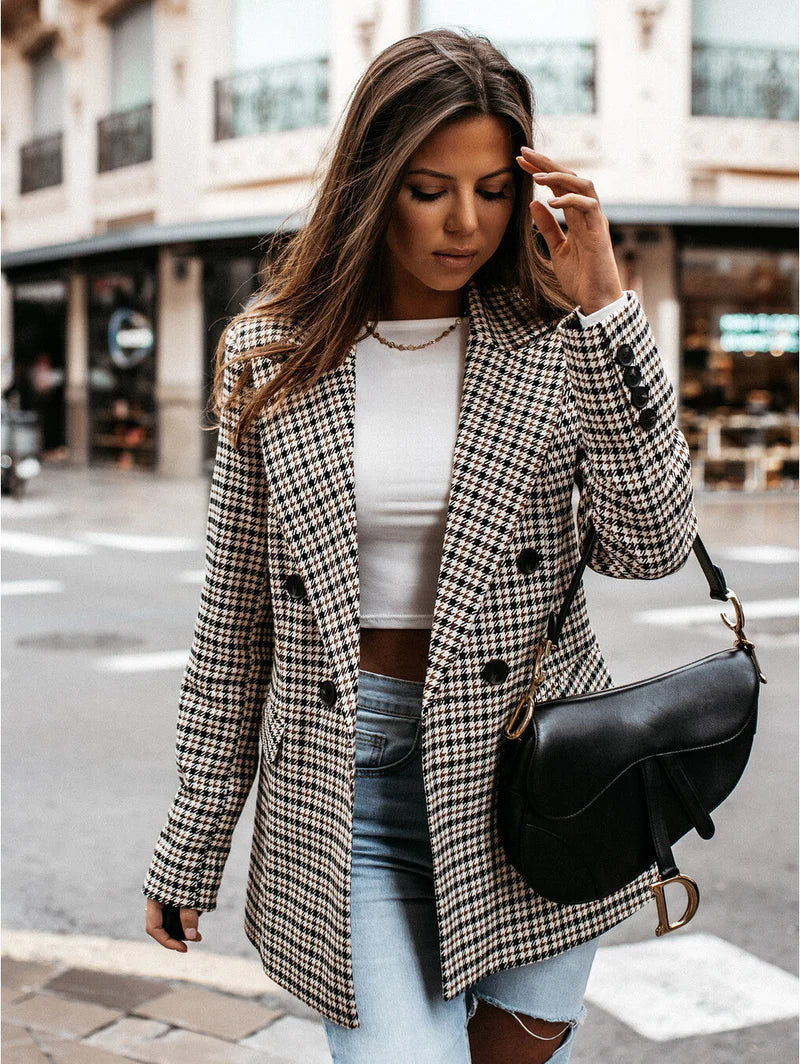 Ruth - Klassischer, stilvoller und bequemer Karo-Blazer für Frauen