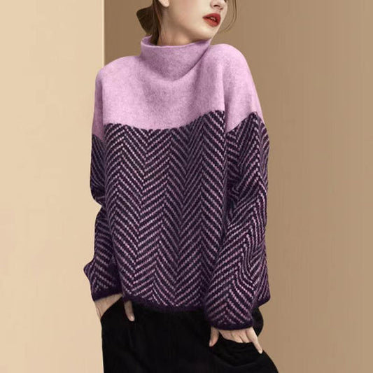 Daniela - Baumwollpullover mit hohem Kragen