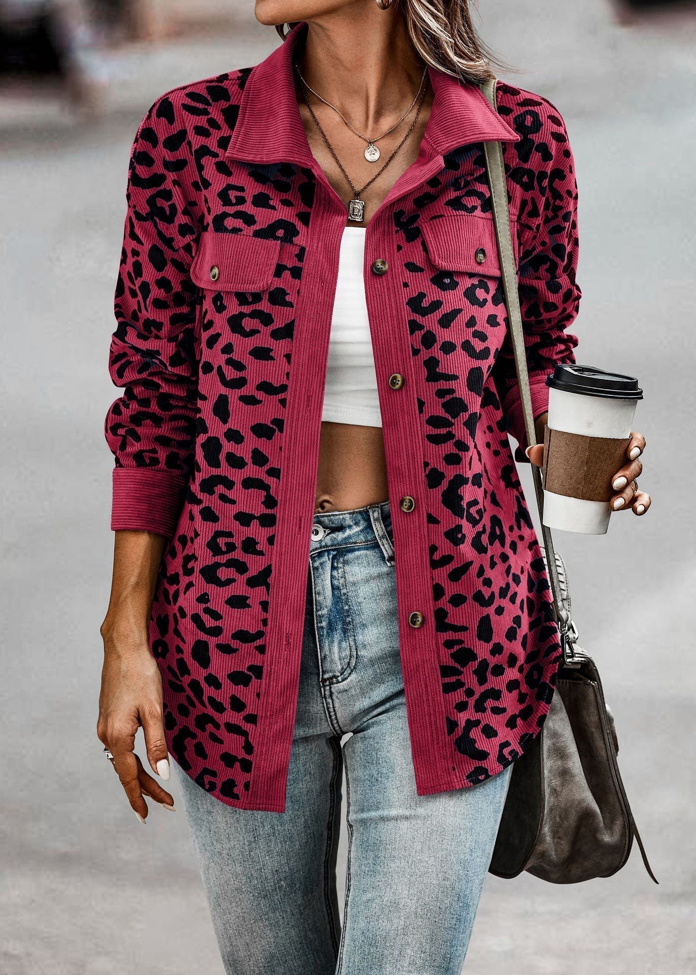 Schicke Jacke mit Leopardenmuster für Damen