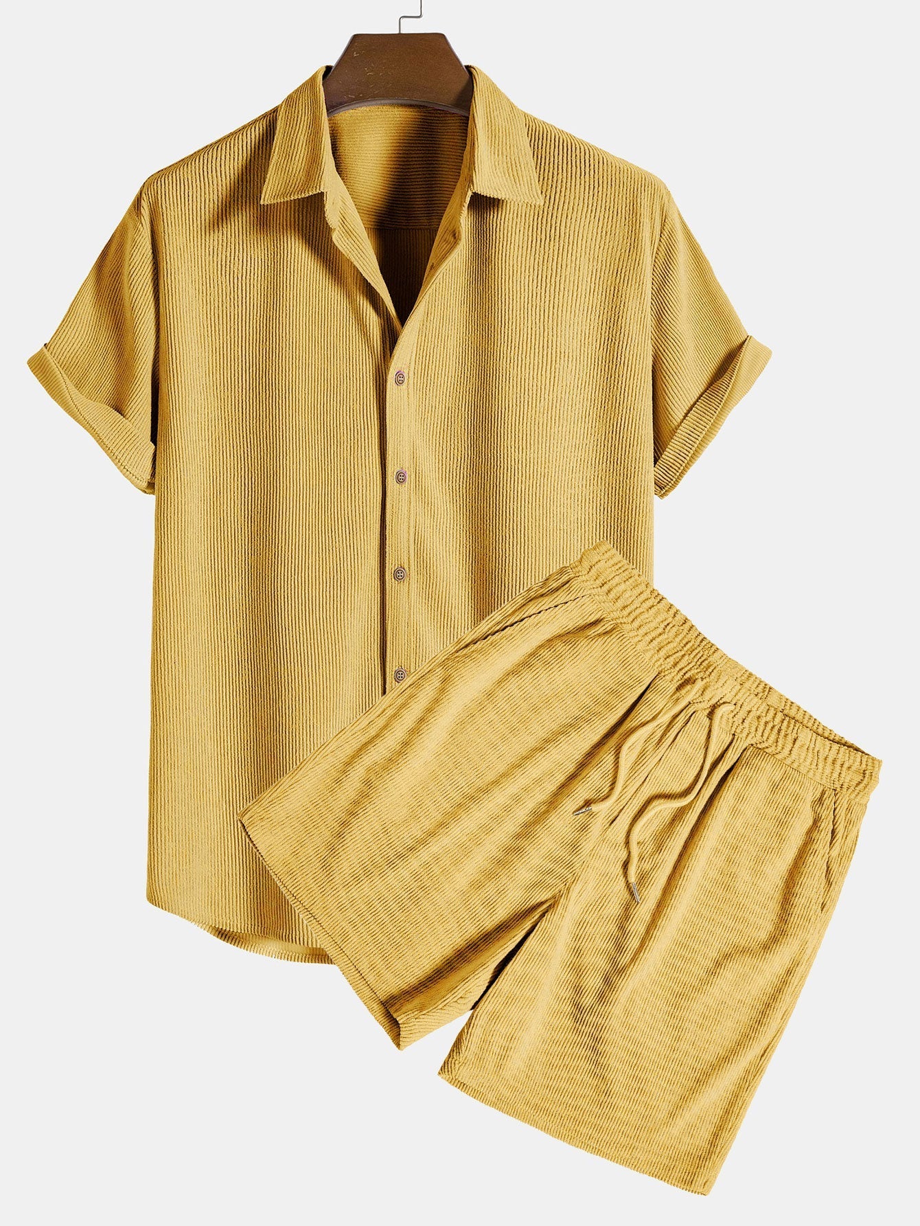 Cord | Kurzärmeliges Button-Down-Hemd & Shorts