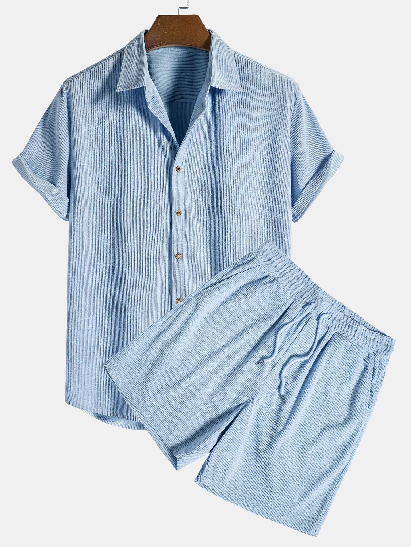 Cord | Kurzärmeliges Button-Down-Hemd & Shorts