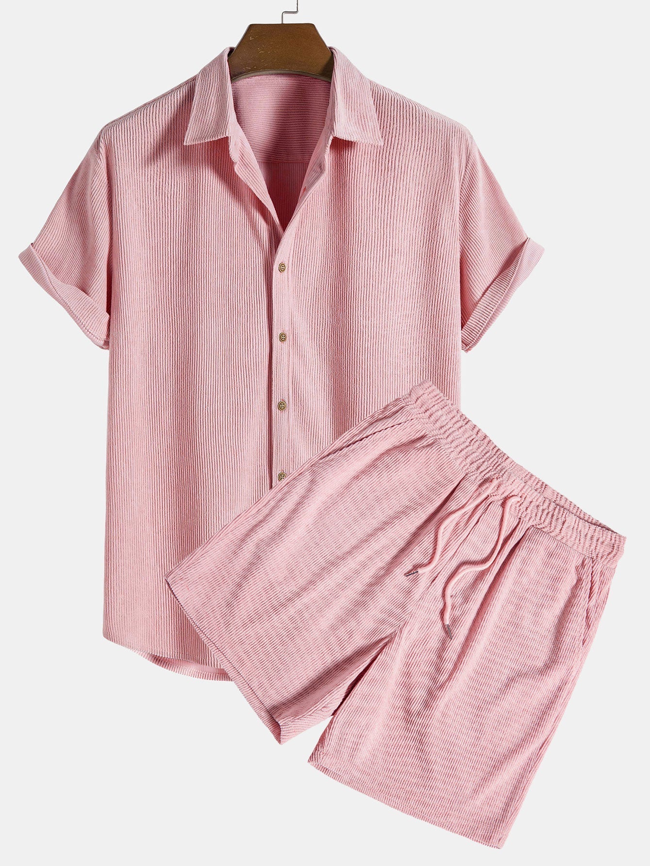 Cord | Kurzärmeliges Button-Down-Hemd & Shorts