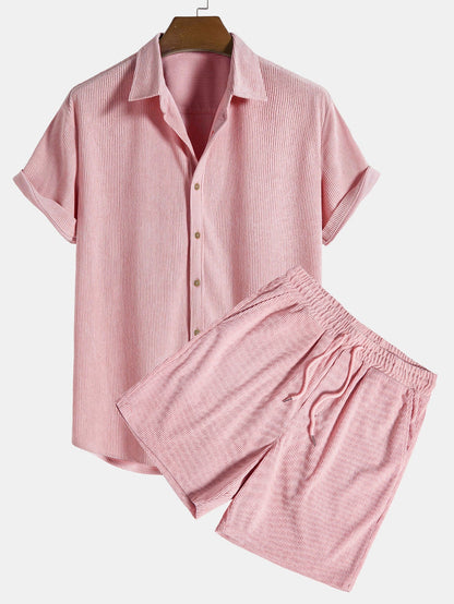 Cord | Kurzärmeliges Button-Down-Hemd & Shorts