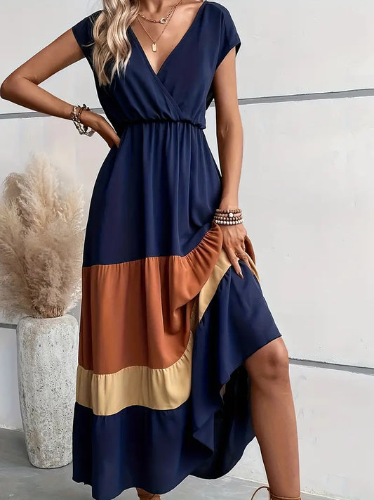 Edna - Plisseekleid mit Farbblöcken