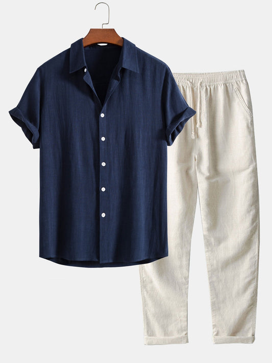 Markie - Sommerliches Terno-Set für Männer [Bluse+Hose].