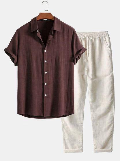 Markie - Sommerliches Terno-Set für Männer [Bluse+Hose].