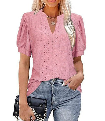 Lena | Elegante Damenbluse mit Puffärmeln