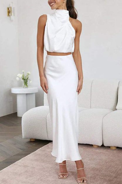 Elegantes Damenset mit Oberteil und langem Rock