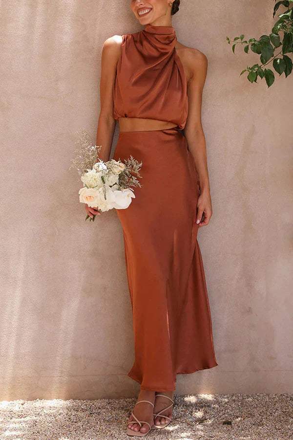 Elegantes Damenset mit Oberteil und langem Rock