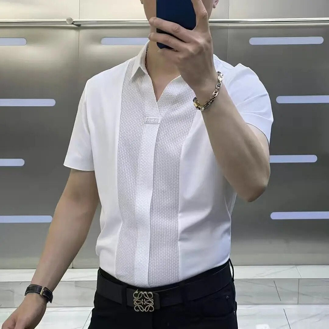 Adam | Polo-neck Business Casual Hemd