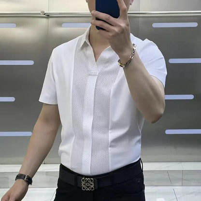 Adam | Polo-neck Business Casual Hemd