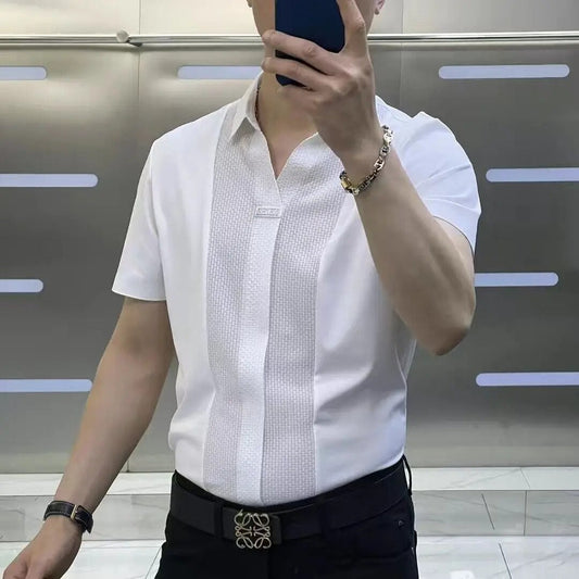 Adam | Polo-neck Business Casual Hemd