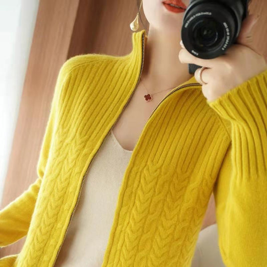 Damen-Strickjacke mit Reißverschluss