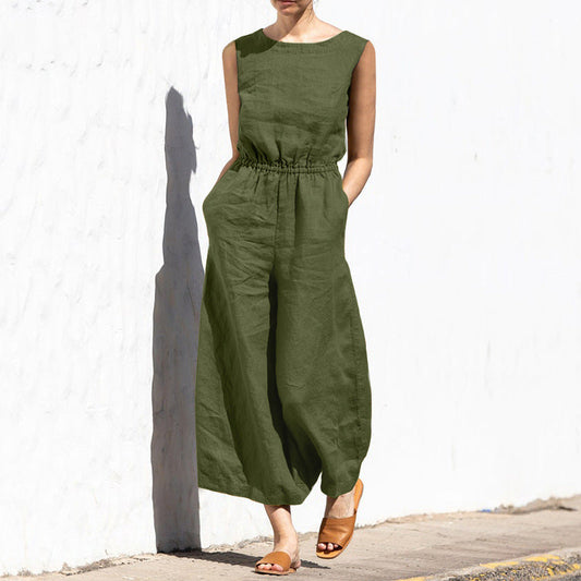 Fashion Lässiger Temperament-Jumpsuit ohne Ärmel