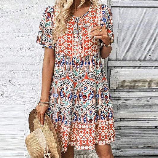 Ariadne -Sommerkleid mit Druck
