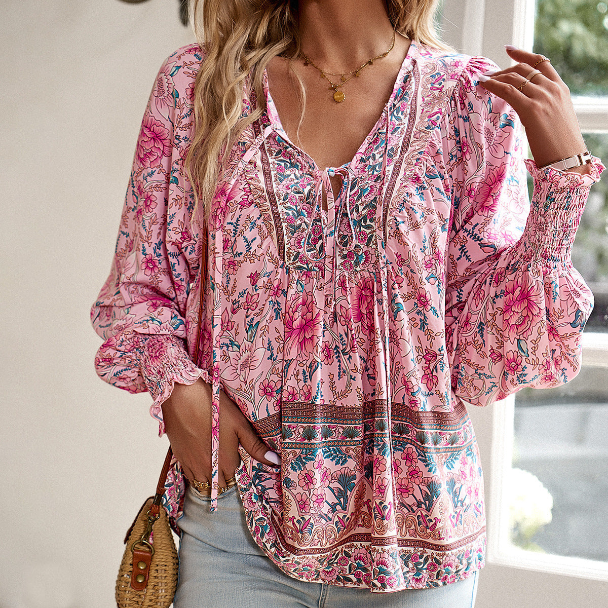Elara Boho-Blumenbluse