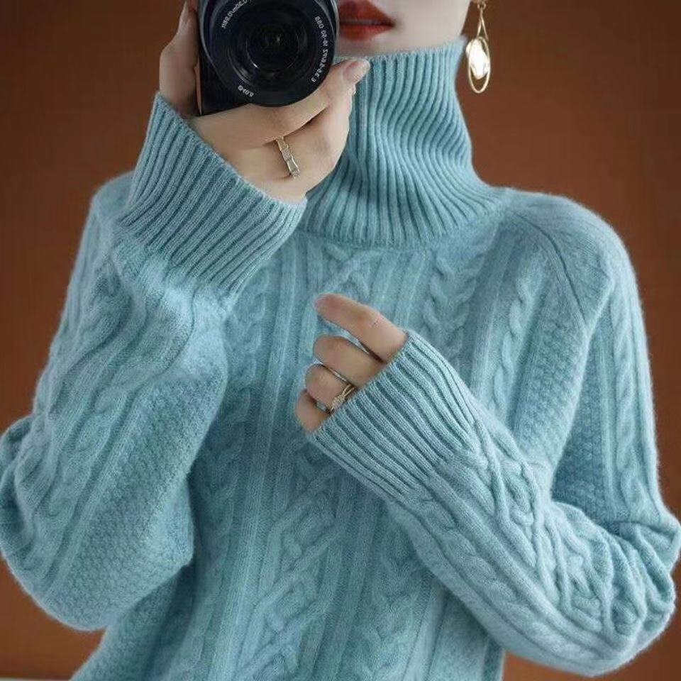 Eva - Gestrickter Rollkragenpullover aus Kaschmir