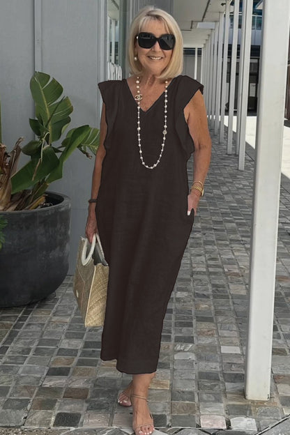 Freizeitkleid aus Baumwolle und Leinen