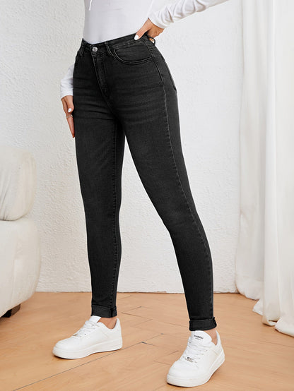 Mila | Damenjeans mit hoher Taille und schmaler Passform