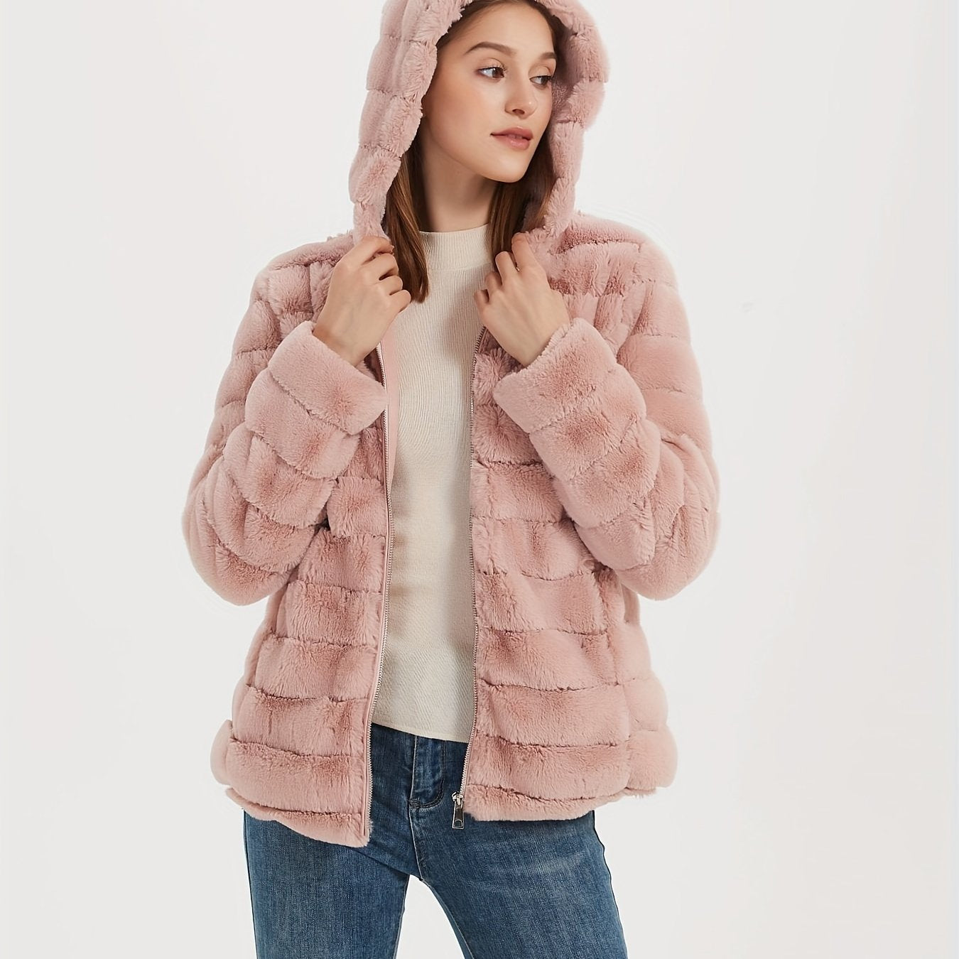 Elise | Stylischer unifarbener Teddymantel