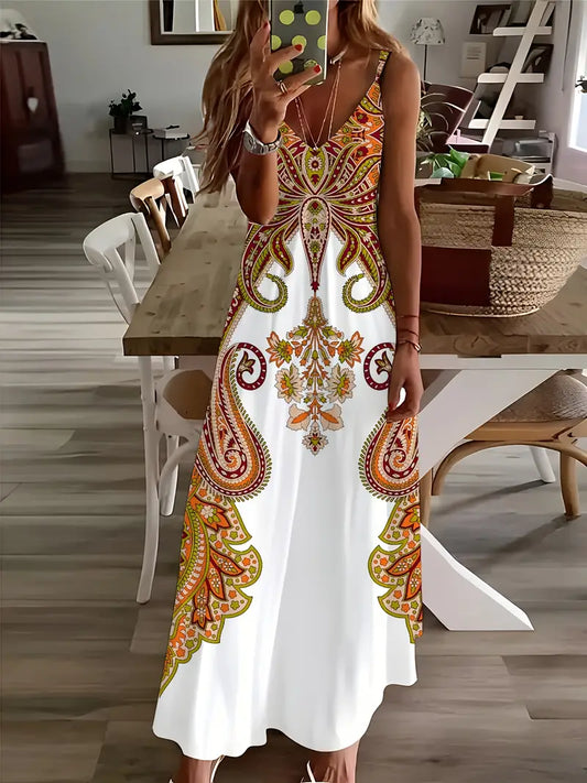 Gladys - Maxikleid mit V-Ausschnitt und Blumendruck