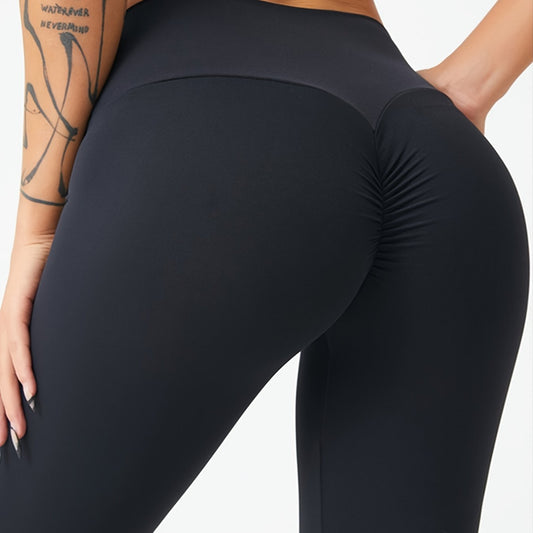 Noa | Black booty scrunch yoga pants mit hoher Taille