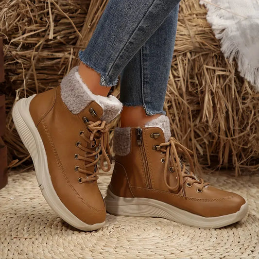 Lässige Winterstiefel für Frauen mit Fleece und Verdickung für Wärme und Komfort