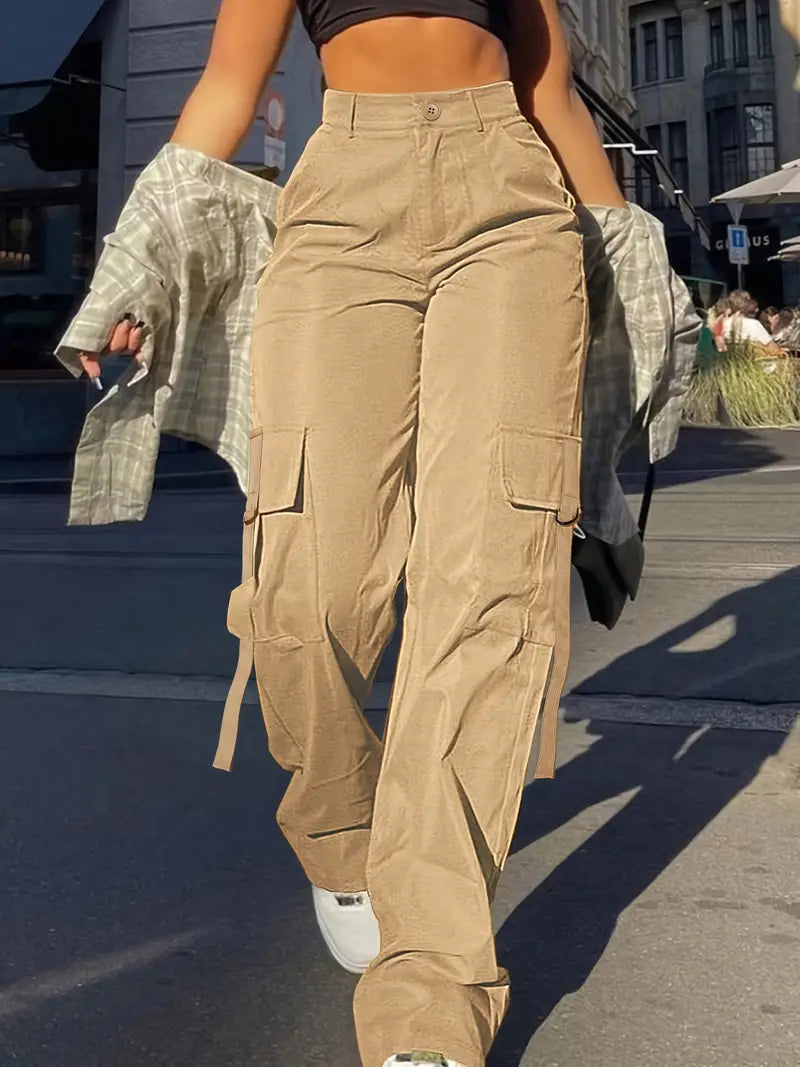 Tara - Unifarbene Cargohose für Frauen