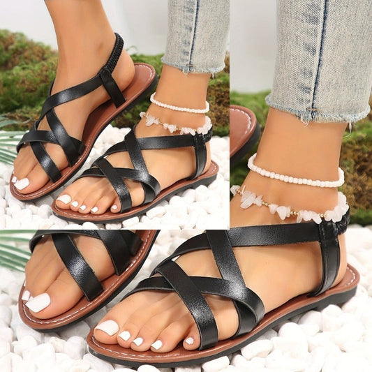 Nora® | Trendige Damen-Sandalen in einer Uni-Farbe