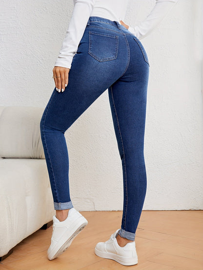 Mila | Damenjeans mit hoher Taille und schmaler Passform