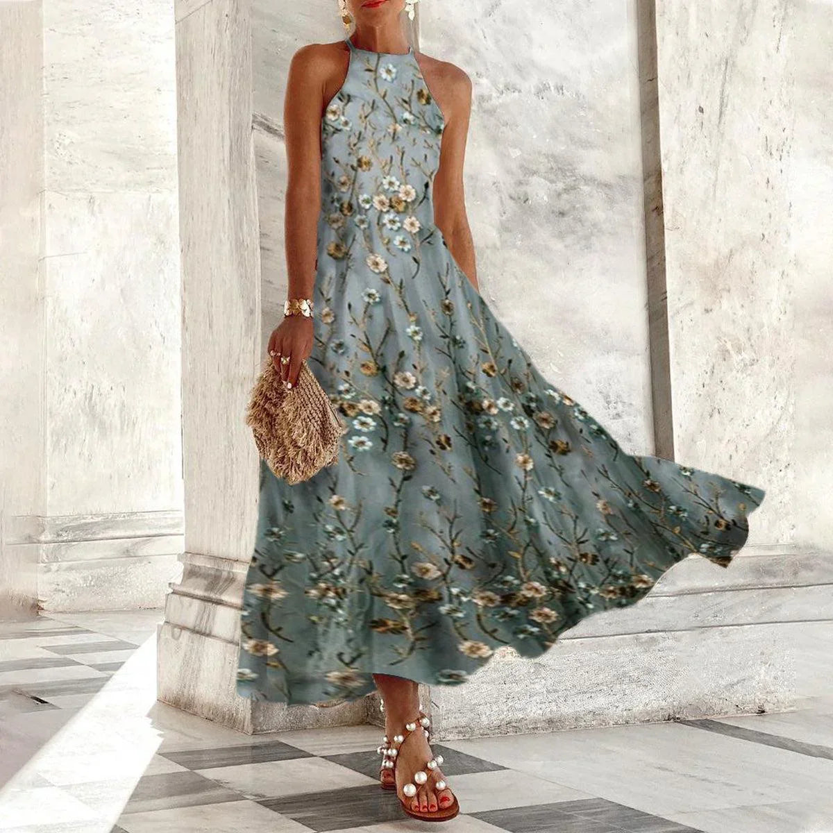 Vera - Ärmelloses Maxikleid mit Neckholder