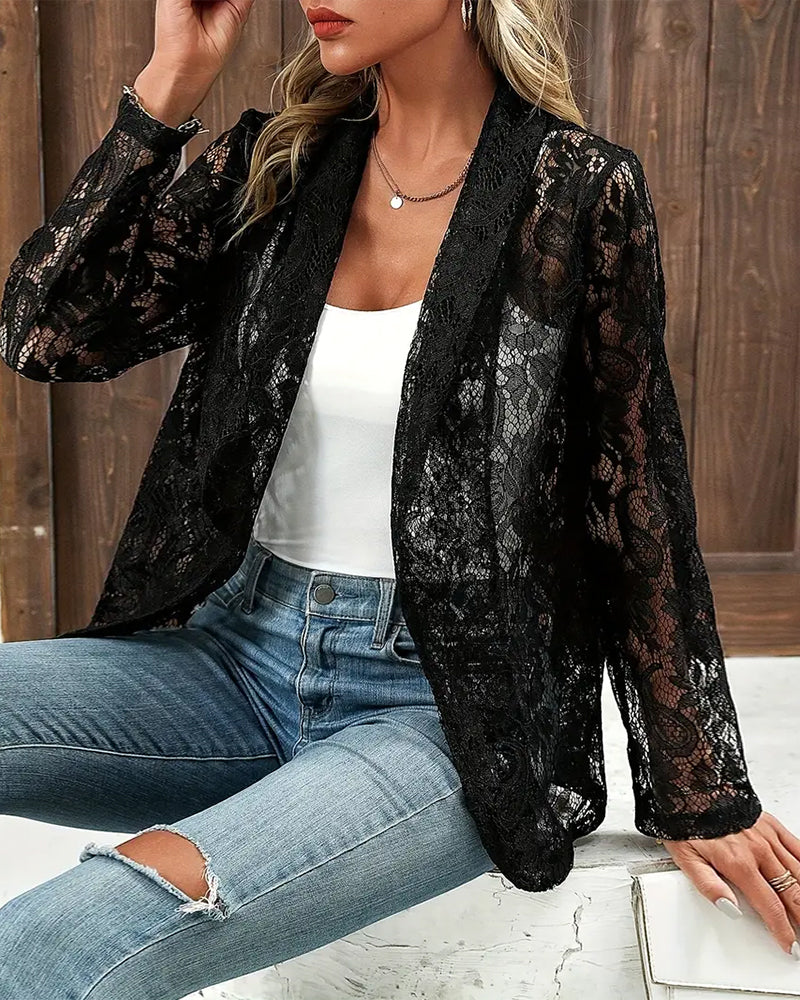 Elegante einfarbige Jacke und Knöpfe