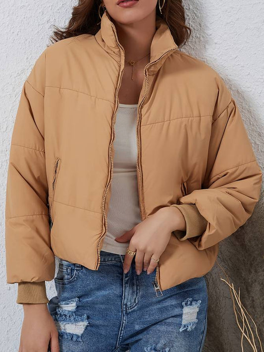 Warme Damenjacke mit Reißverschluss
