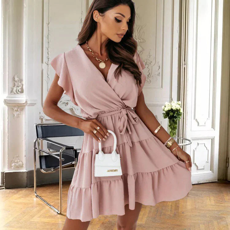 Aveline - Kleid in A-Linie mit kurzen Ärmeln