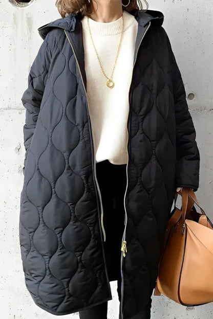 Neu Lässiger Parka-Mantel mit Kapuze aus Argyle