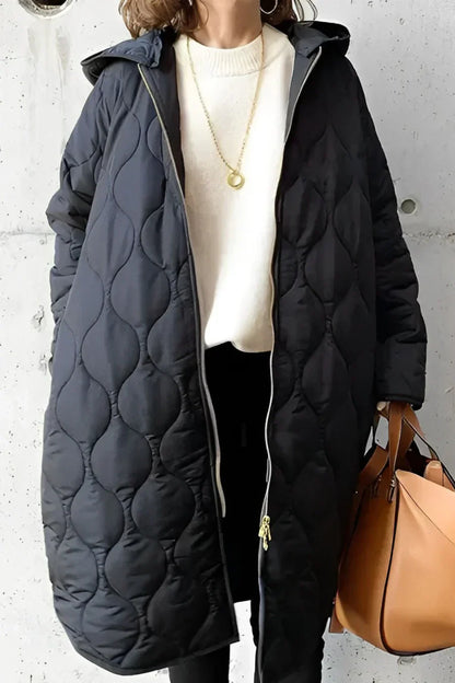 Danielle | Gemusterter Damenparka mit Kapuze – schick und bequem