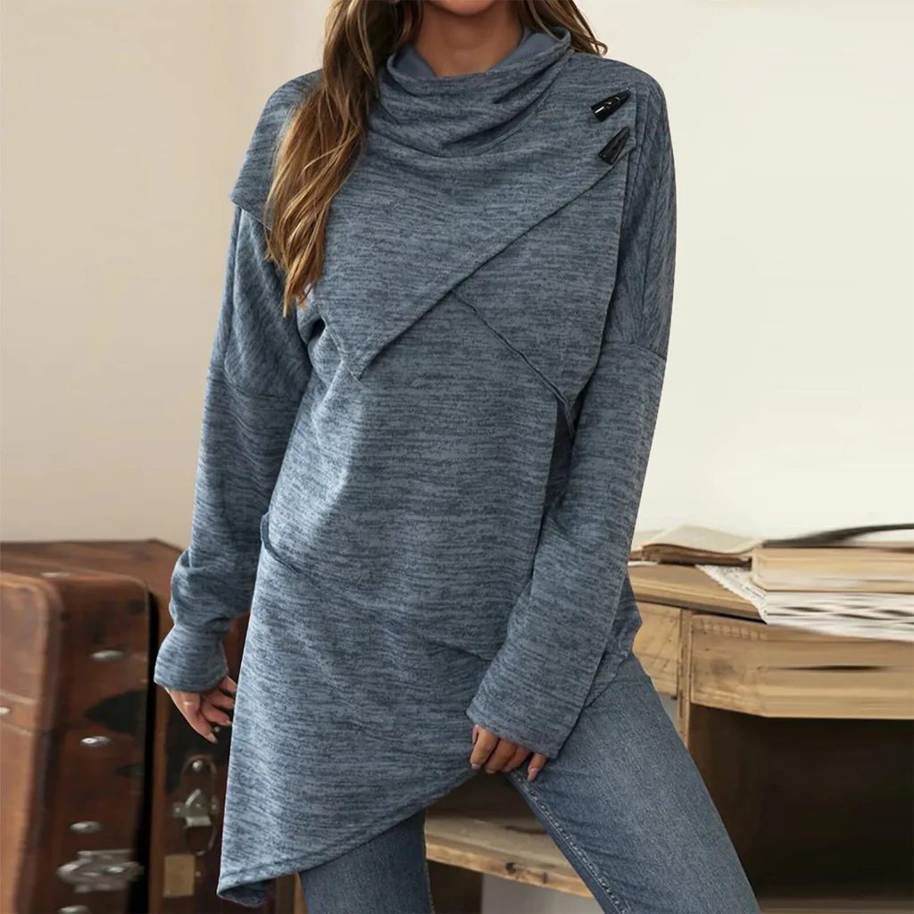 Yerika Top | Asymmetrisches Top mit langen Ärmeln