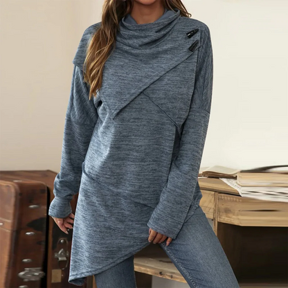 Yerika Top | Asymmetrisches Top mit langen Ärmeln