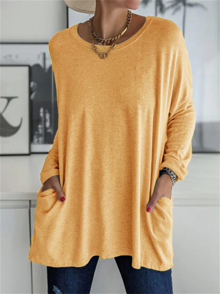 Lockere Bluse mit Tasche für den alltäglichen Auftritt