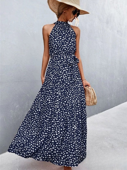 Bestseller-Overallkleid mit Trägern und halbhohem Ausschnitt mit wellenförmigem Punktprint