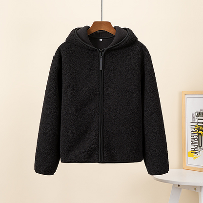 Amara - Warme Fleecejacke für Frauen, Hoodie mit langen Ärmeln und Reißverschluss